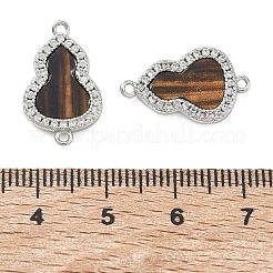 Breloques de connecteur en laiton micro pavé de zircone cubique transparente&nbsp;KK-C172-02P