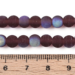 Perles de verre dépoli transparent&nbsp;GLAA-T032-T6mm-MBB19