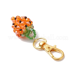Decorazione pendente a forma di fragola con perline di vetro&nbsp;HJEW-MZ00160-05