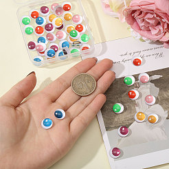 48 Stück 12 Farben Glas Craft Augen Cabochons&nbsp;DIY-CA0007-13