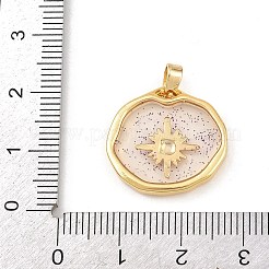Pendentifs en laiton en résine époxy transparente&nbsp;KK-B163-01G-03