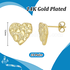 10 paire de boucles d'oreilles à tige en laiton&nbsp;EJEW-PH0001-52A