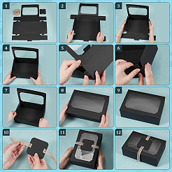 12 caja rectangular plegable de papel kraft para tartas.&nbsp;CON-WH0089-173C