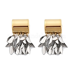 Zweifarbige Blattohrstecker aus 304 Edelstahl&nbsp;EJEW-M101-02PG