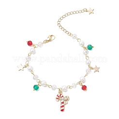 3 pulsera de esmalte de aleación navideña&nbsp;BJEW-JB12203
