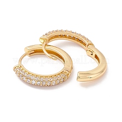 Orecchini a cerchio huggie con zirconi cubici placcati oro reale 18k per ragazze donne&nbsp;EJEW-I260-08G-NR