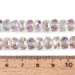 Chapelets de perles en verre transparent électrolytique&nbsp;EGLA-N022-04A-D18