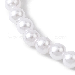 Braccialetti in plastica ABS con perle finte e perline di porcellana fatte a mano&nbsp;BJEW-JB12837