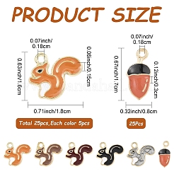 Colgantes de esmalte de aleación 50pcs 6 estilos&nbsp;ENAM-YW0008-88