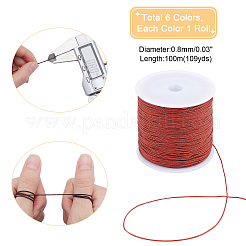 6 rouleau de fil de nylon bicolore pour la fabrication de bijoux en perles&nbsp;NWIR-PH0001-88
