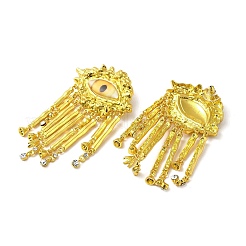 Boucles d'oreilles en plastique contre le mauvais œil avec strass&nbsp;EJEW-C064-01B-G