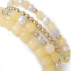 4 Stück 4-teiliges Stretch-Armband-Set mit natürlichem Topas&nbsp;BJEW-JB10049