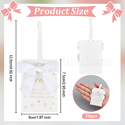 30 Stück Polyester-Schleife und Anhängerdekoration aus Papierkarte.&nbsp;HJEW-OC00028-01