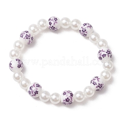 Stretch-Armbänder aus ABS-Kunststoff mit runden Perlen und Kunstperlen für Frauen&nbsp;BJEW-JB11606-04