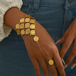 Bracelets luxueux en laiton de style moyen-oriental avec maillons en forme de pièce de monnaie pour femmes&nbsp;LB7436