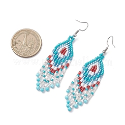 Orecchini pendenti a rombo in apatite naturale&nbsp;EJEW-MZ00567-02