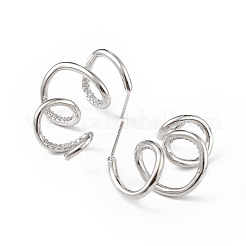Boucles d'oreilles à tige en zircone cubique transparente gauche et droite&nbsp;EJEW-L234-076P