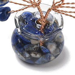 Chips de lapis-lazuli naturelles décorations d'arbre de vie&nbsp;DJEW-Z007-02S