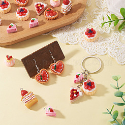 30 pièces 6 styles de pendentifs alimentaires imitation résine opaque&nbsp;RESI-TA0005-26