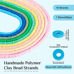 10 Strang 10 Stile handgemachte Polymer Clay Perlenstränge&nbsp;CLAY-TA0001-75
