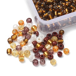 42 g 6-farbige 8/0 transparente Glasperlen&nbsp;SEED-FS0001-12