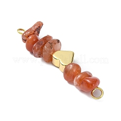 16 pz 16 stili di pietre preziose miste con perline e ciondoli a forma di cuore in ottone&nbsp;PALLOY-JF03059-01
