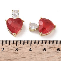 Echte 18 Karat vergoldete Anhänger aus Messing mit Mikropavé-Kubikzirkonia&nbsp;KK-R161-04G-05