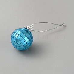 Anhängerdekorationen aus Glas und Schaumstoff mit Discokugeln&nbsp;HJEW-WH0071-53F
