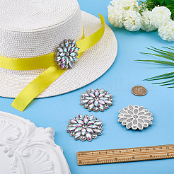 4 Stück Strassblume aus Glas als Accessoire für das Brautkleid&nbsp;STIC-FG0001-11C