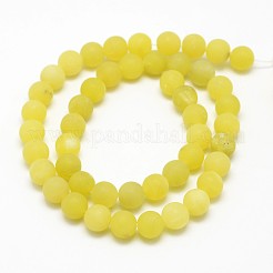 Natur Zitrone Jade runde Perlen Stränge&nbsp;X-G-D677-6mm