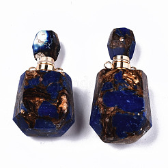 Zusammengebaute Parfümflaschenanhänger aus synthetischem Bronzit und Lapislazuli&nbsp;G-S366-059A