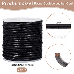 Cordon rond en cuir de vachette de 20 m&nbsp;WL-WH0015-01C-02