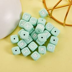 26pcs 26 Silikon-Alphabetperlen für die Herstellung von Armband oder Halskette&nbsp;SIL-SZ0001-01C