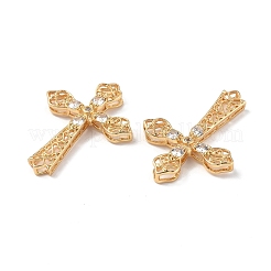 Pendenti in zirconi cubici trasparenti in micro pavè di ottone&nbsp;KK-E068-VF240