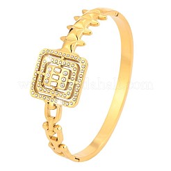 Bracelets carrés en acier inoxydable 304 micro pavés de zircones cubiques transparentes&nbsp;FS-WG58165-01