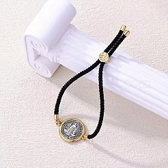 Armbänder aus einer Legierung mit Schiebeverschluss aus Nylonseil&nbsp;BJEW-Z156-02G-02