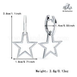 Schlichte Sterlingsilber-Creolen mit Sternmotiv für den Alltag&nbsp;BO3781