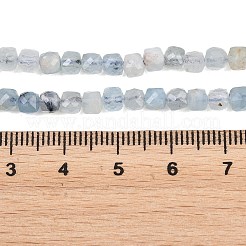 Natürliche teufelsblaue Aquamarin-Perlenstränge&nbsp;G-Z163-A01-4x4mm