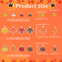 12 Stil Herbst Thema Legierung Emaille Anhänger&nbsp;ENAM-OC0001-14