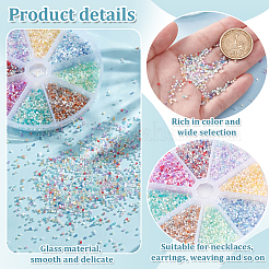 80g 8 Farben Glas Saatperlen&nbsp;GLAA-GO0001-20B