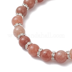 Bracelets extensibles en perles d'aventurine violette naturelle pour femmes&nbsp;BJEW-JB12625-02
