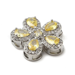 Liens multibrins en forme de fleur à 5 pétale avec pavé de zircone cubique en laiton&nbsp;KK-I276-30P-01