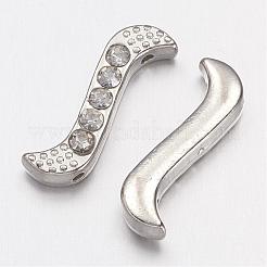 Legierung s-Form Rhinestone Distanzscheiben Bars&nbsp;ALRI-H003-1