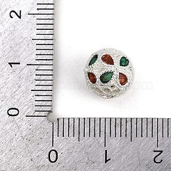 Perline di zirconia cubica colorate in ottone placcato a cremagliera cava&nbsp;KK-L236-14S