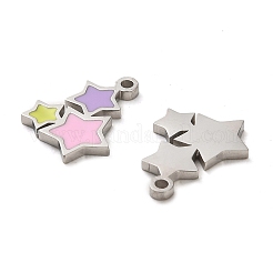304 Edelstahl-Emaille-Anhänger&nbsp;STAS-L022-095P
