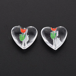 Transparent bedruckten Acryl-Perlen&nbsp;TACR-N006-54