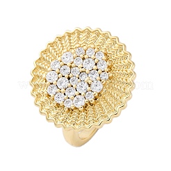 Messing Micro Pave klare Manschettenringe aus Zirkonia&nbsp;RJEW-M066-03G-02