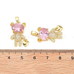 Pendentifs avec zircon cubiques à micro-pavés en laiton&nbsp;KK-G533-14G-02