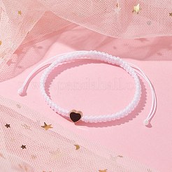 Braccialetti regolabili con perline intrecciate in filo di nylon&nbsp;BJEW-JB09770-01