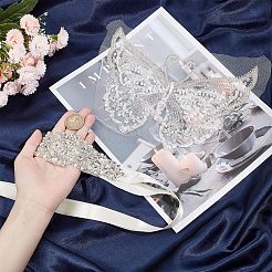 1 Stück 3D-Schmetterlings-Polyester-Computerstickerei-Applikationen für Hochzeitskleider&nbsp;DIY-GF0006-64